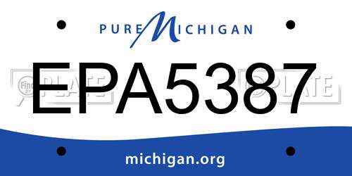 EPA5387 Michigan License Plate