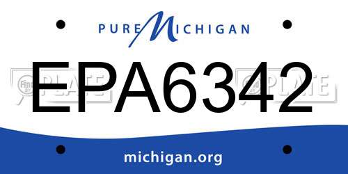 EPA6342 Michigan License Plate