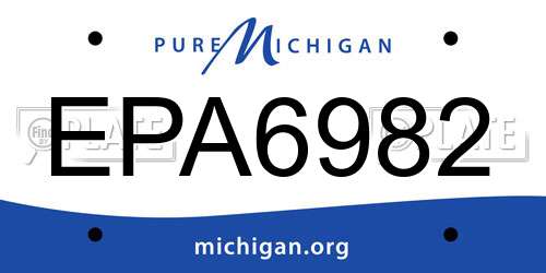 EPA6982 Michigan License Plate