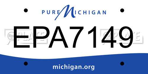 EPA7149 Michigan License Plate