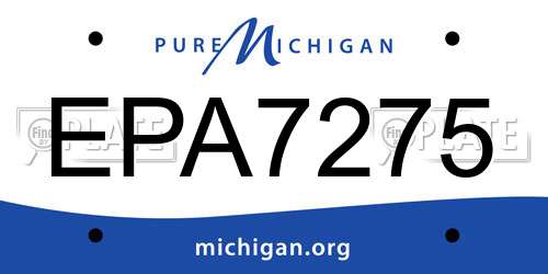 EPA7275 Michigan License Plate