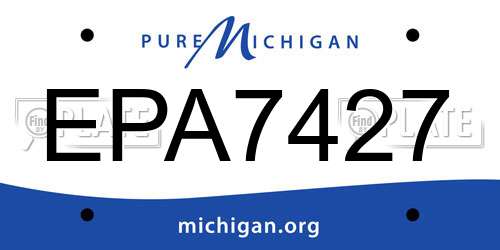 EPA7427 Michigan License Plate