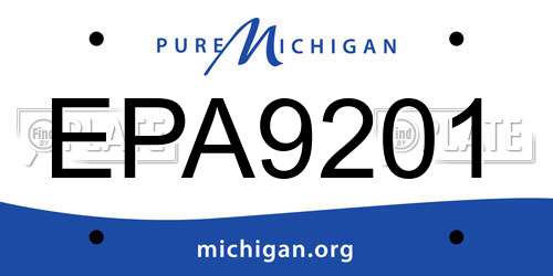 EPA9201 Michigan License Plate