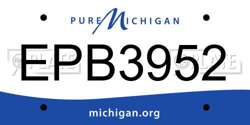 EPB3952 Michigan License Plate