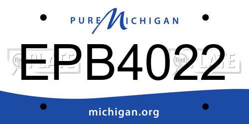 EPB4022 Michigan License Plate