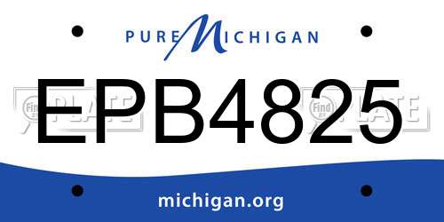 EPB4825 Michigan License Plate