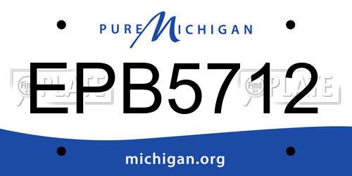 EPB5712 Michigan License Plate