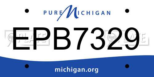 EPB7329 Michigan License Plate