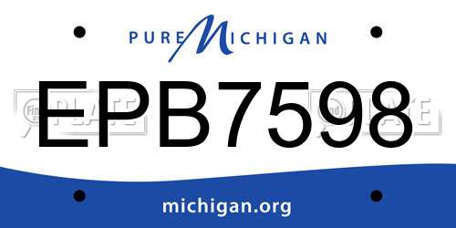 EPB7598 Michigan License Plate