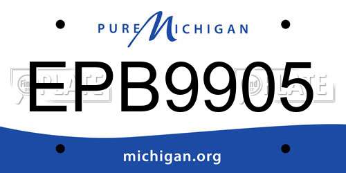 EPB9905 Michigan License Plate