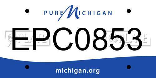 EPC0853 Michigan License Plate
