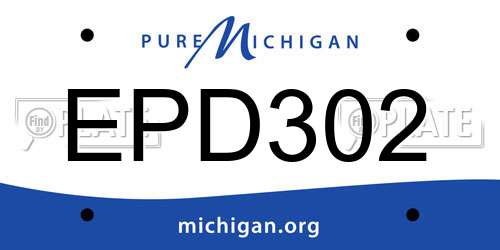 EPD302 Michigan License Plate