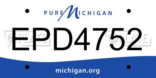 EPD4752 Michigan License Plate
