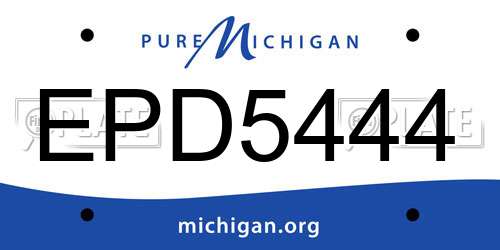 EPD5444 Michigan License Plate