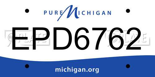 EPD6762 Michigan License Plate