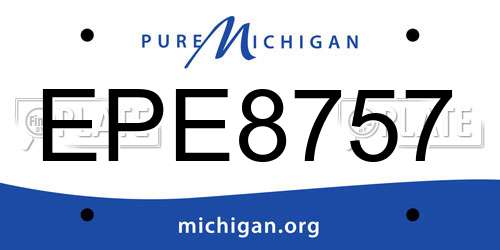 EPE8757 Michigan License Plate