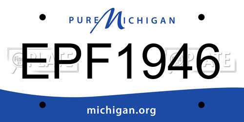 EPF1946 Michigan License Plate