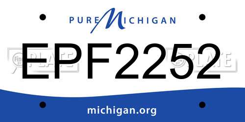 EPF2252 Michigan License Plate