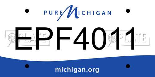 EPF4011 Michigan License Plate