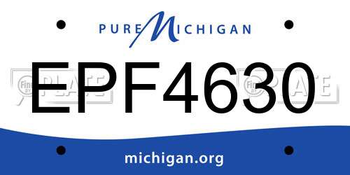 EPF4630 Michigan License Plate
