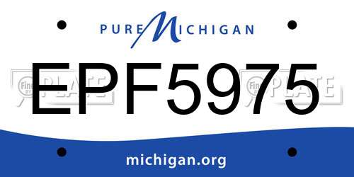 EPF5975 Michigan License Plate