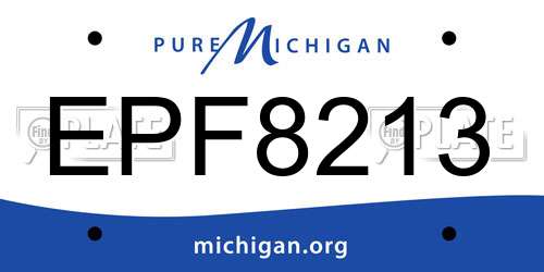 EPF8213 Michigan License Plate