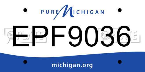 EPF9036 Michigan License Plate