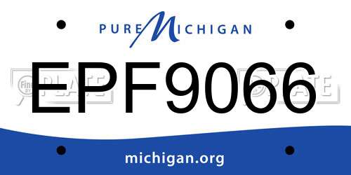 EPF9066 Michigan License Plate