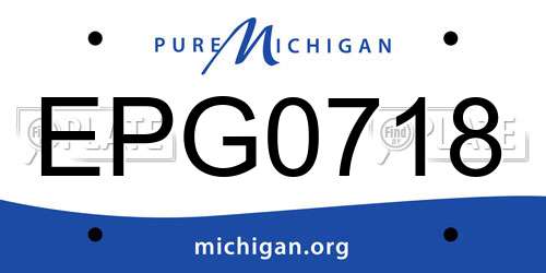 EPG0718 Michigan License Plate