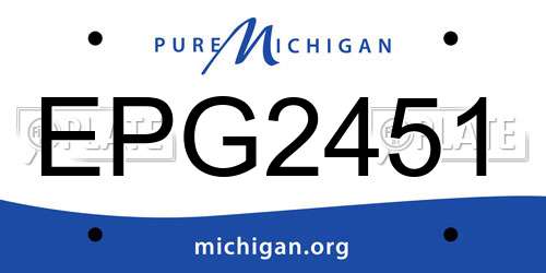 EPG2451 Michigan License Plate