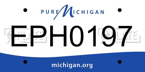 EPH0197 Michigan License Plate