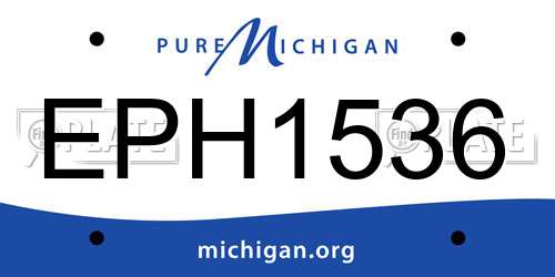 EPH1536 Michigan License Plate