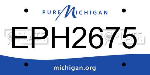EPH2675 Michigan License Plate