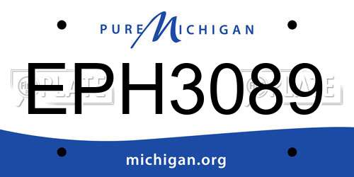 EPH3089 Michigan License Plate