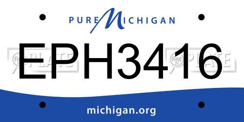 EPH3416 Michigan License Plate