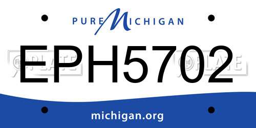 EPH5702 Michigan License Plate