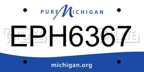 EPH6367 Michigan License Plate