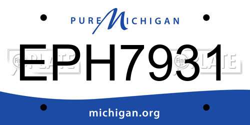 EPH7931 Michigan License Plate