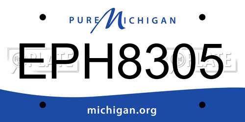 EPH8305 Michigan License Plate