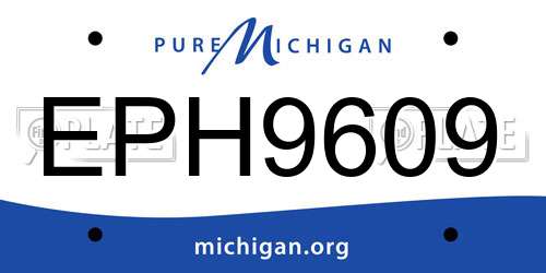 EPH9609 Michigan License Plate
