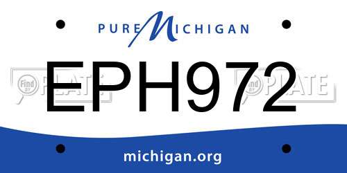 EPH972 Michigan License Plate