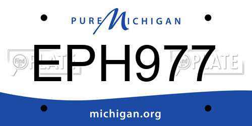 EPH977 Michigan License Plate