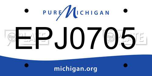 EPJ0705 Michigan License Plate