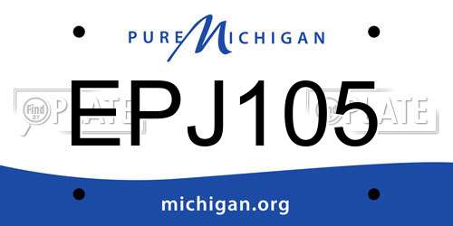 EPJ105 Michigan License Plate