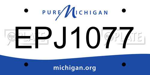 EPJ1077 Michigan License Plate