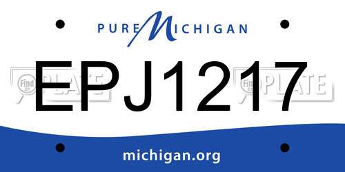 EPJ1217 Michigan License Plate