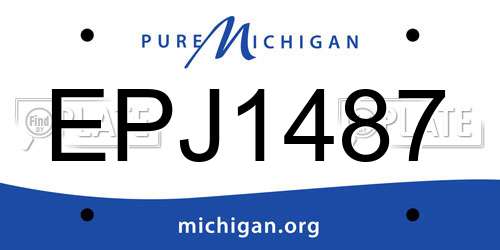 EPJ1487 Michigan License Plate