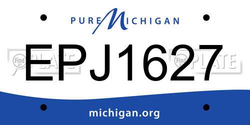 EPJ1627 Michigan License Plate