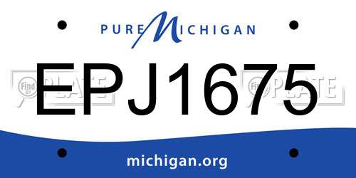 EPJ1675 Michigan License Plate