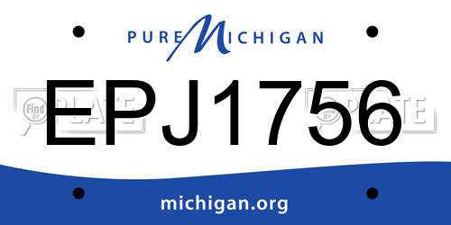 EPJ1756 Michigan License Plate